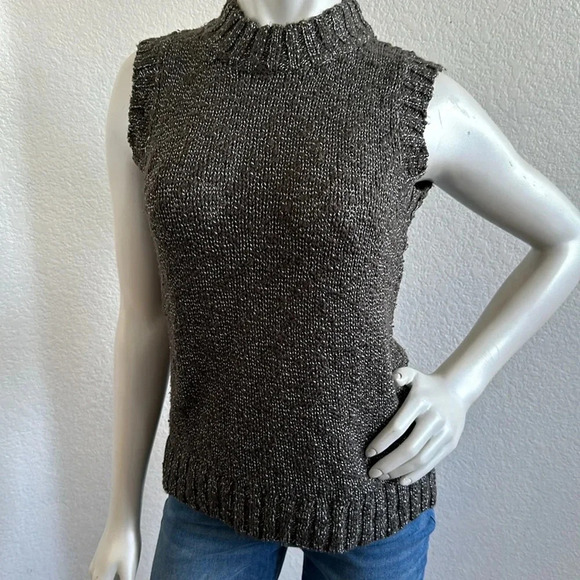Naadam Sweater Vest Tank Marled Olive Green Women’s Knit - Picture 8 of 10